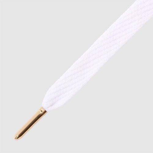 MR.LACY FLATTIES SHOELACES - WHITE/GOLD TIP