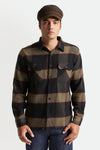 BRIXTON BOWERY L/S FLANNEL - HEATHER GREY & CHARCOAL