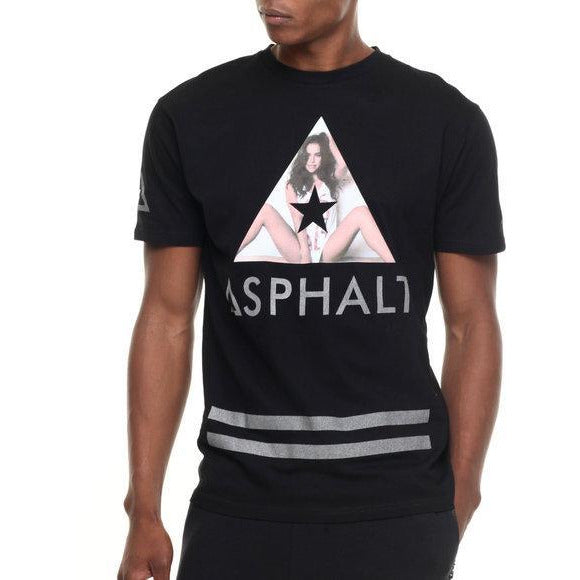 ASPHALT YACHT CLUB SPLIT T-SHIRT - BLACK
