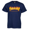 THRASHER SKATE MAG FLAME LOGO T-SHIRT - NAVY