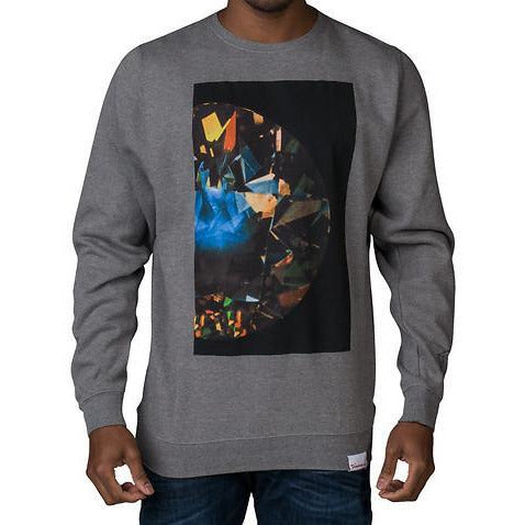 DIAMOND SUPPLY CO HALF DIAMOND SWEATSHIRT - HEATHER GREY