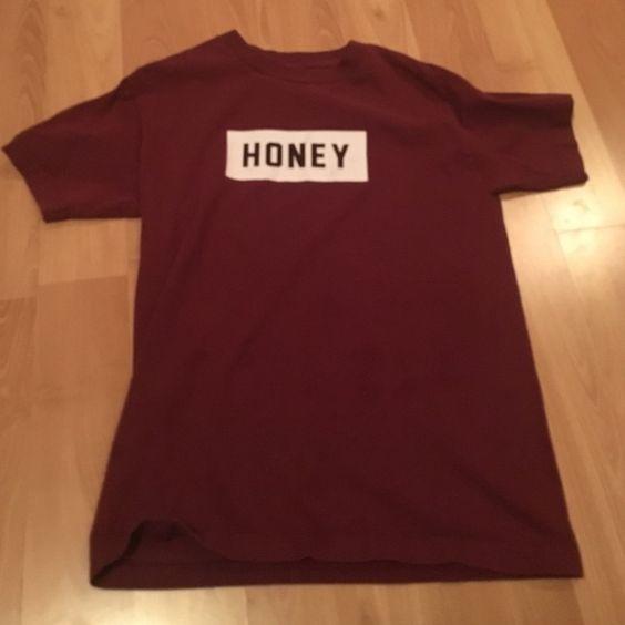 HONEY LOGO T-SHIRT - BURGUNDY
