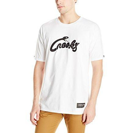 CROOKS & CASTLES RASCAL CC CREW KNIT T-SHIRT - WHITE