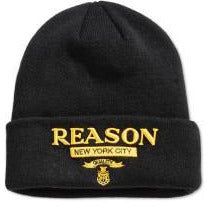 REASON LUX EMBROIDERED BEANIE - BLACK