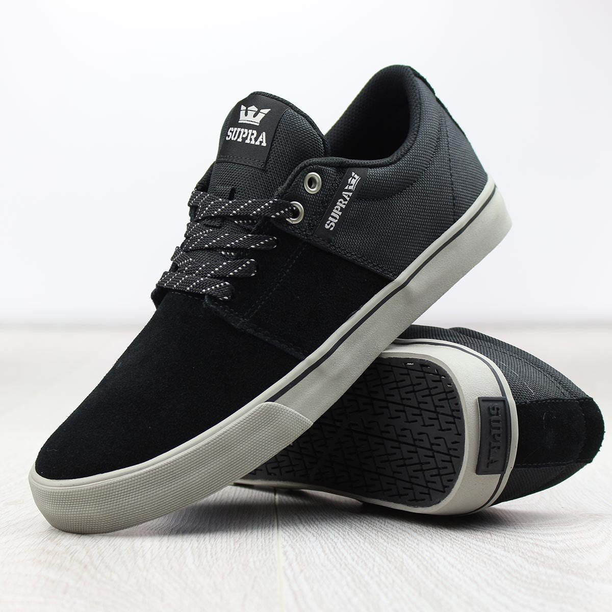 SUPRA STACKS VULC II SHOES - BLACK/GREY